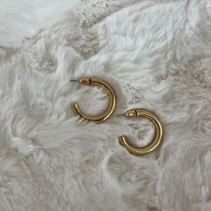3/4” Gold Plated Hoop Earrings